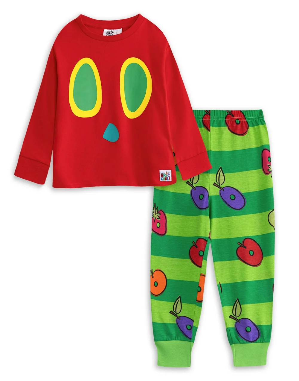 Vanilla Underground The Very Hungry Caterpillar Unisex Kids Red Long Pyjama Set (12 mnths - 6 years) - 4-5 Yrs Image 1