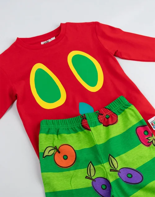 Vanilla Underground The Very Hungry Caterpillar Unisex Kids Red Long Pyjama Set (12 mnths - 6 years) - 4-5 Yrs Image 3