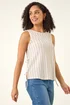 Roman Ivory Stripe Side Tie Detail Top - 16 Image 1