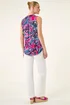Roman Pink Floral Print Stretch Vest Top - 10 Image 3