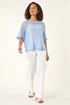Roman Blue Oversized Textured Stretch Top - 18 Image 2