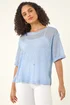Roman Blue Oversized Textured Stretch Top - 18 Image 4