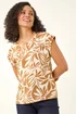 Roman Mocha Leaf Print Shell Top - 10 Image 2