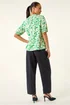 Roman Green Petite Floral Tie Front Top - 10 Image 4