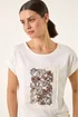 Roman Ivory Embroidered Crochet Panel T-Shirt - 10 Image 1