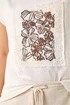 Roman Ivory Embroidered Crochet Panel T-Shirt - 10 Image 4