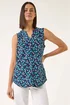 Roman Turquoise Floral Puff Print Vest Top - 20 Image 1