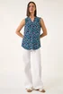 Roman Turquoise Floral Puff Print Vest Top - 20 Image 2