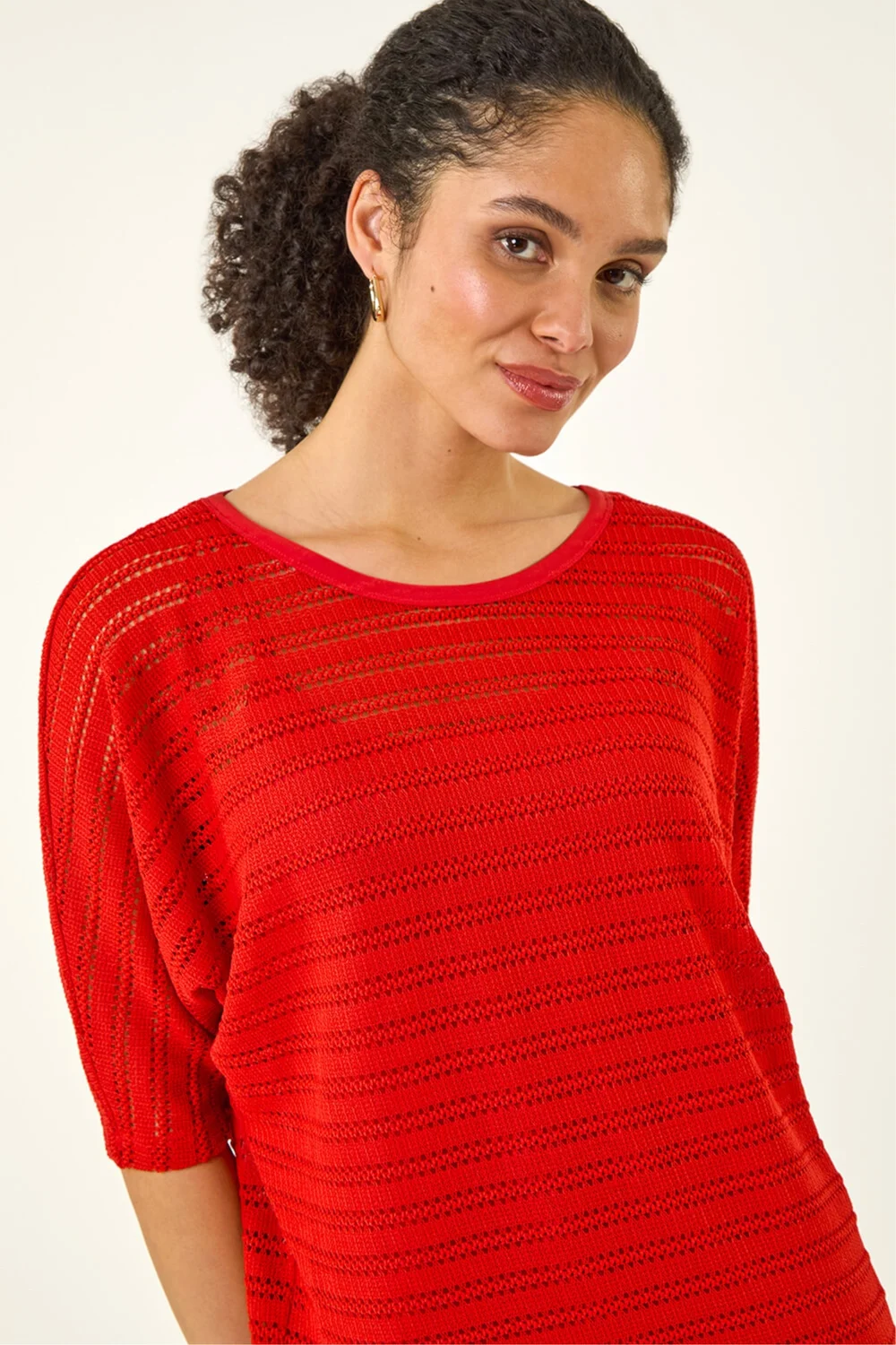 Roman Dark Orange Textured Snit Top - 18 Image 4