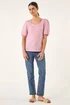 Roman Pink Textured Jersey Stretch Top - 14 Image 2