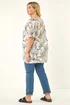 Roman Ivory Curve Floral Print Oversized Top - 16 Image 3
