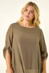 Roman Khaki Curve Buttoned Side Asymmetric Top - 22-24 Image 4