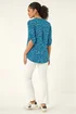 Roman Blue Animal Print Woven Top - 18 Image 3