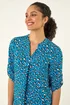 Roman Blue Animal Print Woven Top - 18 Image 4