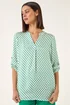 Roman Green Spot Print Woven Top - 20 Image 3