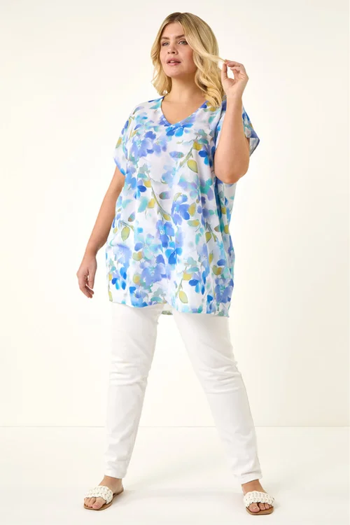 Roman Blue C Digital Floral Tp - 16 Image 2