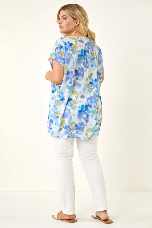 Roman Blue C Digital Floral Tp - 16 Image 3