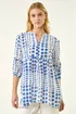 Roman Blue Spot Print Tunic Top - 14 Image 1