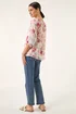 Roman Pink Floral Tie Front Top - 16 Image 3