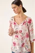 Roman Pink Floral Tie Front Top - 16 Image 1