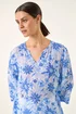 Roman Blue Floral Print Side Tie Top - 14 Image 4