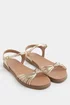 Yours Curve Gold Faux Leather Knot Detail Sandals In Wide E Fit - 7 Wide Image 2