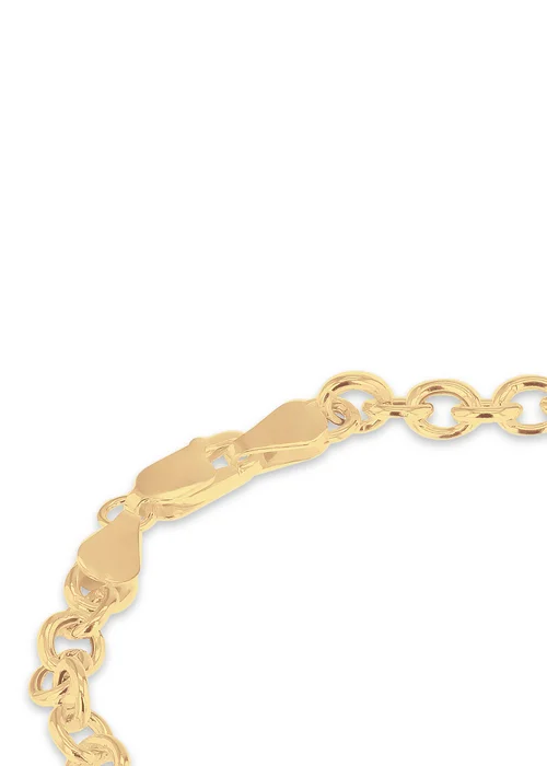 Golden Moments Sterling Silver Yellow Gold Plated Puffed-Heart Belcher Bracelet - One Size Image 3