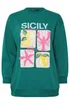 Yours Curve Teal Green 'Sicily' Slogan Sweatshirt - 16 Image 5