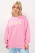 Yours Curve Pink 'Ibiza' Slogan Sweatshirt - 14 Image 1