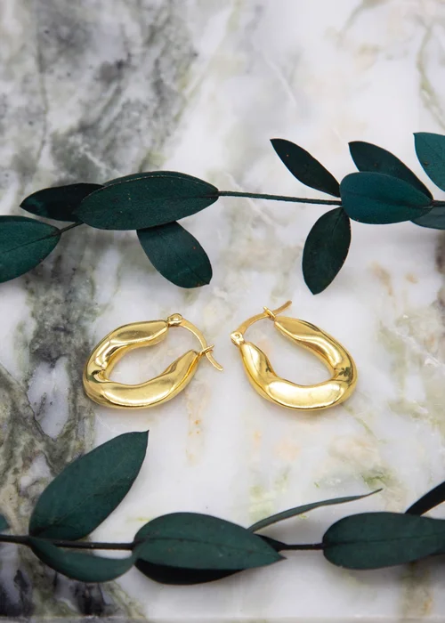 Golden Moments Stering Silver Gold Plated Creole Earring - One Size Image 2