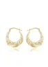 Golden Moments Sterling Silver 9ct Gold Bonded 2 Colour Twisted Creole Earring - One Size Image 1