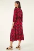 Roman Red Embroidered Leaf Midi Dress - 18 Image 3