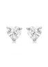 Golden Moments Sterling Silver White CZ Heart Stud Earrings - One Size Image 1