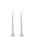 Golden Moments Sterling Silver Pink Crystal Chain Drop Earrings - One Size Image 1