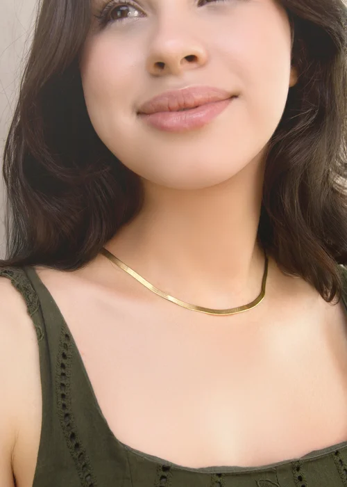 Golden Moments Sterling Silver Gold Plated Triple Herringbone Chain - One Size Image 3