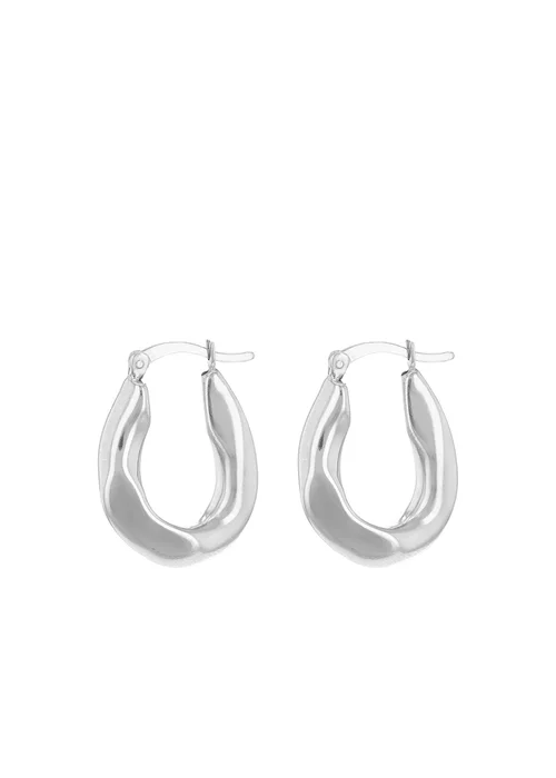 Golden Moments Stering Silver Creole Earring - One Size Image 1