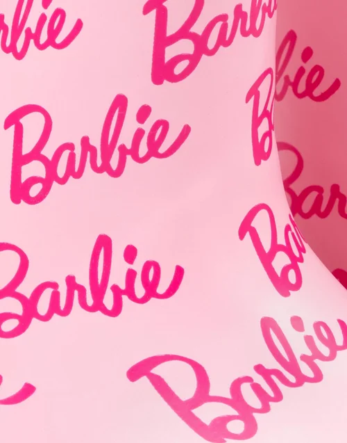 Vanilla Underground Barbie Unisex Kids Pink Logo Wellington Boots without Handles (10 Younger - 2 Older) - 12 Infants Image 2