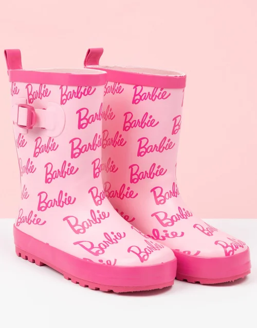 Vanilla Underground Barbie Unisex Kids Pink Logo Wellington Boots without Handles (10 Younger - 2 Older) - 12 Infants Image 5
