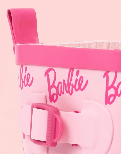 Vanilla Underground Barbie Unisex Kids Pink Logo Wellington Boots without Handles (10 Younger - 2 Older) - 12 Infants Image 4