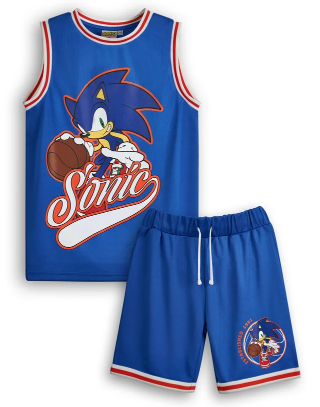 Vanilla Underground Sonic The Hedgehog Boys Blue 2 Piece Basketball Set (3-12 Years)