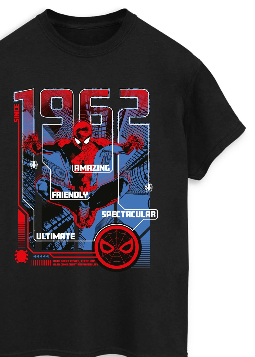 Spiral Galaxy Marvel Spider-Man 1962 Black Graphic T-Shirt - 3XL Image 2