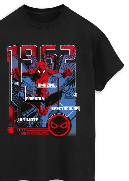 Spiral Galaxy Marvel Spider-Man 1962 Black Graphic T-Shirt - 3XL Image 2