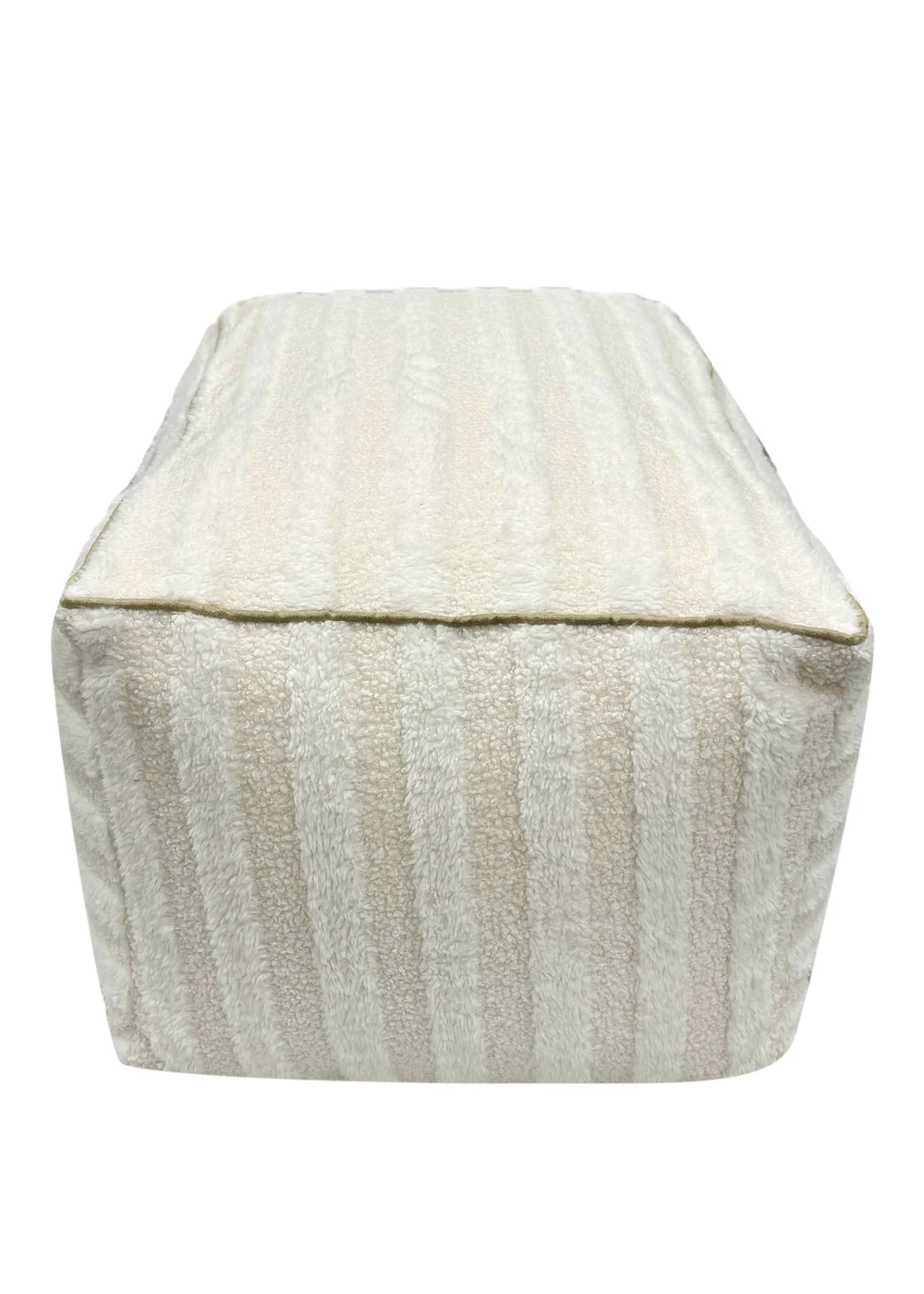 Kaikoo Cream Rectangle Pouffe in Textured Fabric - One Size Image 6