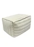 Kaikoo Cream Rectangle Pouffe in Textured Fabric - One Size Image 4