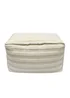 Kaikoo Cream Rectangle Pouffe in Textured Fabric - One Size Image 1