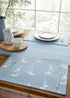 Catherine Lansfield Salcombe Boats Cotton Dining Placemat 4 Pack Blue - One Size Image 1