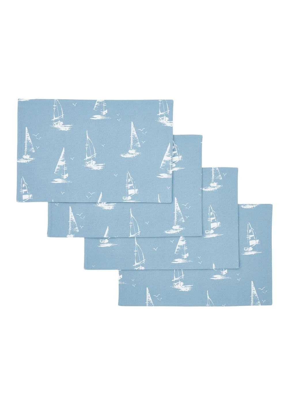 Catherine Lansfield Salcombe Boats Cotton Dining Placemat 4 Pack Blue - One Size Image 3