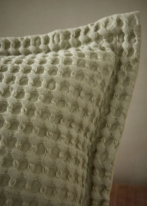 Pineapple Elephant Jaipur Chunky Waffle Cotton 30x50cm Cushion Sage Green - 30 x 50cm Image 3