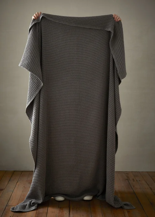 Pineapple Elephant Jaipur Chunky Waffle Cotton 150x200cm Blanket Throw Grey - One Size Image 2