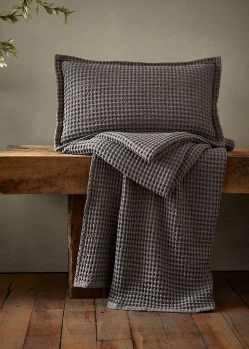 Pineapple Elephant Jaipur Chunky Waffle Cotton 150x200cm Blanket Throw Grey - One Size Image 4